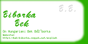 biborka bek business card